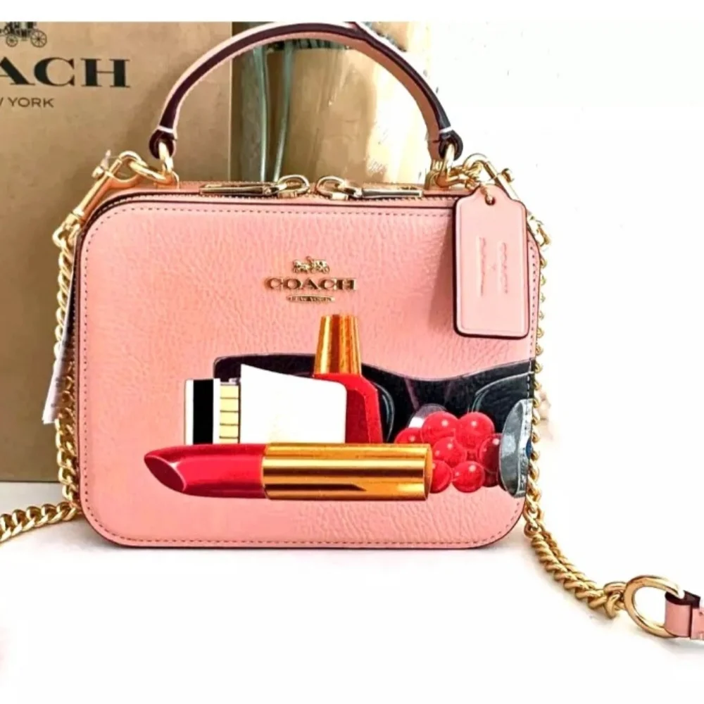 Nwt Limited Edition Coach X Tom Wesselmann Box Crossbody Pink - Picture 6 of 10